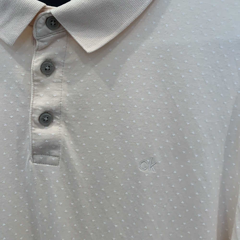 Calvin Klein Men's Cream Polo Shirt - Picture 3 of 9